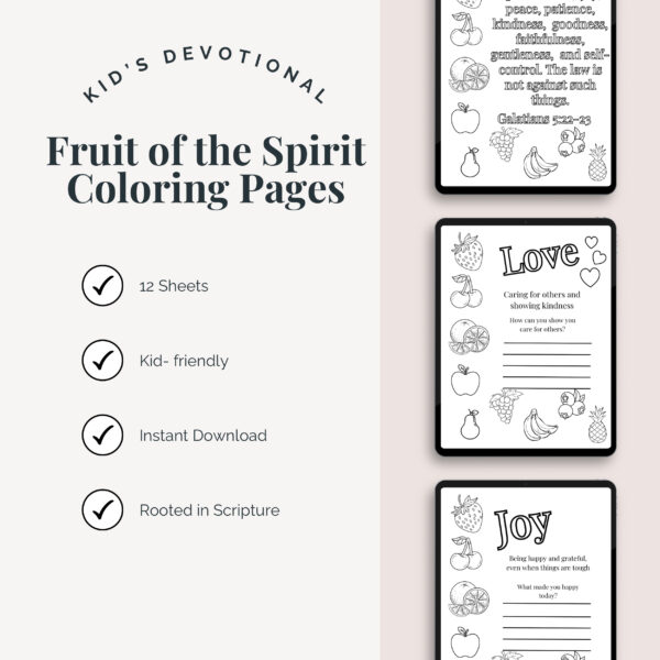 Fruit of the Spirit Coloring Devotional for Kids - Image 3