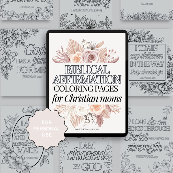 Biblical Affirmation Coloring Pages for Christian Moms - Image 2